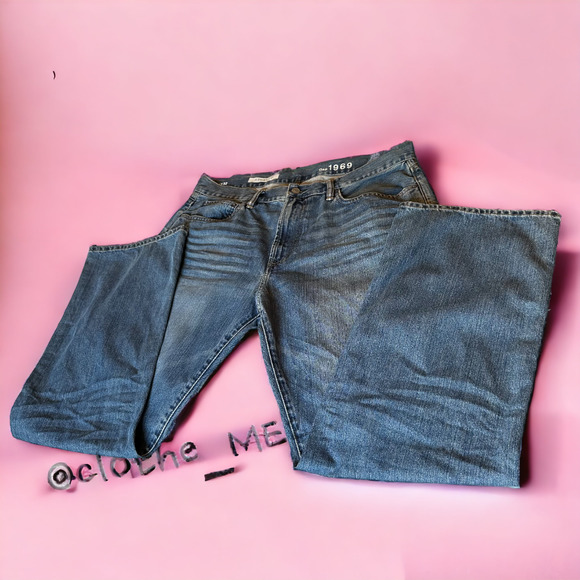Gap 1969 - Mens Jeans, medium wash Relaxed denim Jeans, 36X32